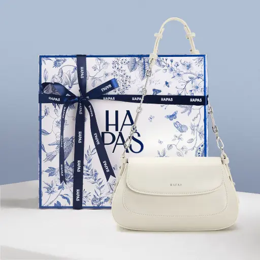 Túi Đeo Vai Hobo Nắp Gập Chain Handle White HAPAS - TDV24037